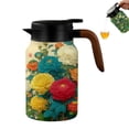 thumbnail image 1 of Vintage Floral Pattern Teapot, Vintage Floral Pattern Tea-Built-In Infuser, Stainless Steel Thermal Carafe with Lid for Hot Drinks (50oz), 1 of 10