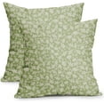 thumbnail image 1 of Vintage Floral Pillow Covers 16x16 Inch Set of 2 Green and Cream Rustic Flower Outdoor Decorative Throw Pillows Green Small Floral Print Farmhouse Pillowcases Cotton Linen Cushion Cover for Couch, 1 of 6