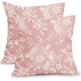 thumbnail image 1 of Vintage Floral Pillow Covers 16x16 Inch Set of 2 Pink Floral Outdoor Decorative Throw Pillows Chinoiserie Flower Pillowcases Rustic Farmhouse Cushion Covers for Couch Home Decor, 1 of 4