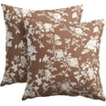 thumbnail image 1 of Vintage Floral Pillow Covers 16x16 Inch Set of 2 Rustic Brown and White Outdoor Decorative Throw Pillows Chinoiserie Flower Toile Pillowcases Cushion Covers for Couch Home Decor, 1 of 6
