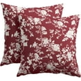 thumbnail image 1 of Vintage Floral Pillow Covers 16x16 Inch Set of 2 Rustic Wine Red and White Outdoor Decorative Throw Pillows Chinoiserie Flower Toile Pillowcases Cushion Covers for Couch Home Decor, 1 of 6