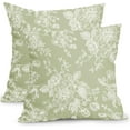 thumbnail image 1 of Vintage Floral Pillow Covers 16x16 Inch Set of 2 Sage Green Floral Outdoor Decorative Throw Pillows Chinoiserie Flower Pillowcases Rustic Farmhouse Cushion Covers for Couch Home Decor, 1 of 7