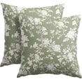 thumbnail image 1 of Vintage Floral Pillow Covers 18x18 Inch Set of 2 Rustic Sage Green and White Outdoor Decorative Throw Pillows Chinoiserie Flower Toile Pillowcases Cushion Covers for Couch Home Decor, 1 of 6