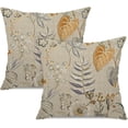 thumbnail image 1 of Vintage Floral Pillow Covers 18x18 Inch Set of 2 Tan and Cream Floral Throw Pillow Covers Chinoiserie Flower Pillowcases Rustic Farmhouse Linen Cushion Covers for Couch Bed Sofa Home Decor, 1 of 6