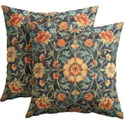 Vintage Floral Pillow Covers 20x20 Inch Set of 2 Antique Botanical Flowers Tapestry Pattern Decorative Throw Pillow Covers Modern Art Deco Pillowcases for Couch Indoor and Outdoor