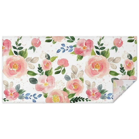 Vintage Floral Pink Rustic Table Cloth,Wrinkle Resistant Table Cover with Polyester,Waterproof Reusable Tableclothes for Home Decor Summer Spring Picnic Dining Holiday (Rectangle,60x120inch)