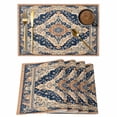 thumbnail image 1 of Vintage Floral Placemats Set of 8, Navy Brown Classical Ethnic Bohemian Non-Slip Place Mats Washable Table Mats for Kitchen Dining Table Decorations Indoor/Outdoor, 1 of 9