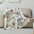 thumbnail image 1 of Vintage Floral Plant Throw Blanket Boho Flower Blanket Fall Autumn Throw Blanket Super Soft Flannel Fleece Throw Blanket Cozy Fuzzy Plush Throw Blanket for Bed Office Couch \u201c60 x 80\u201d, 1 of 6