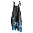 thumbnail image 1 of Vintage Floral Print Bib Pants for Women 2025 Casual Baggy Summer Harem Jumpsuit Spaghetti Straps Plus Size Overalls, 1 of 5