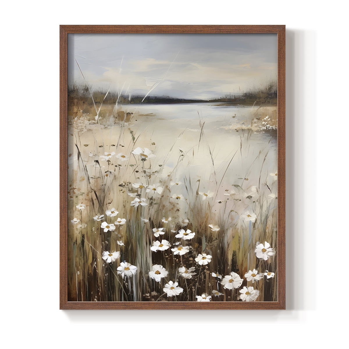 Vintage Floral Print CCCIII - 10in. x 8in. Vintage Framed Print in Walnut Wood Frame