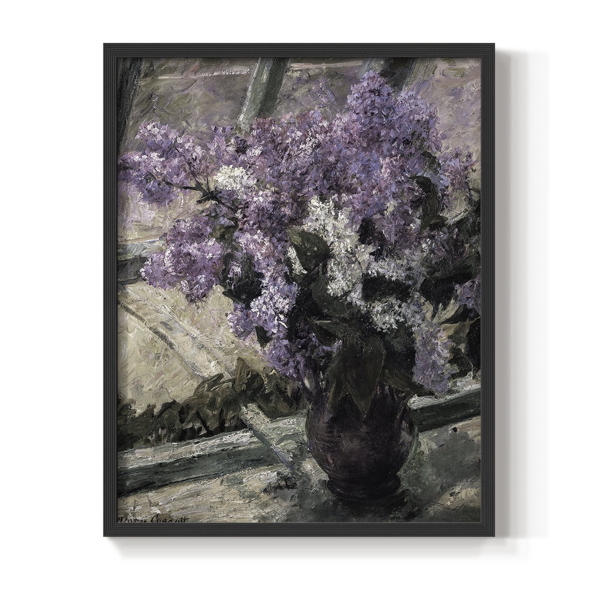 Vintage Floral Print CCLXX - 14in. x 11in. Vintage Framed Print in Black Wood Frame
