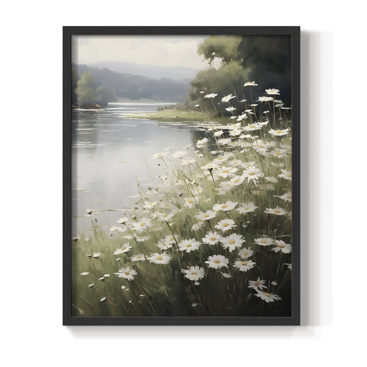 Vintage Floral Print CCXCVII - 14in. x 11in. Vintage Framed Print in Black Wood Frame