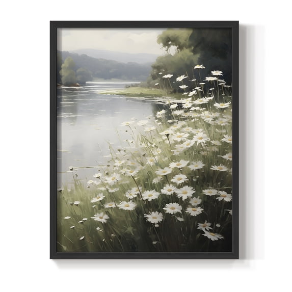 Vintage Floral Print CCXCVII - 14in. x 11in. Vintage Framed Print in Black Wood Frame