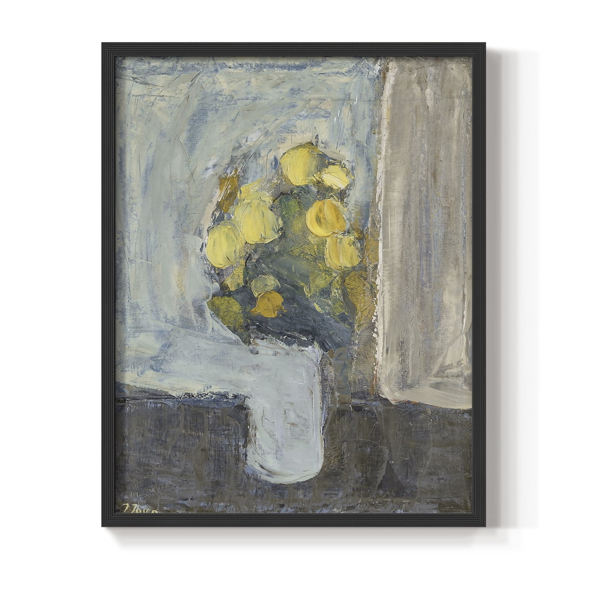 Vintage Floral Print CCXLIII - 14in. x 11in. Vintage Framed Print in Black Wood Frame