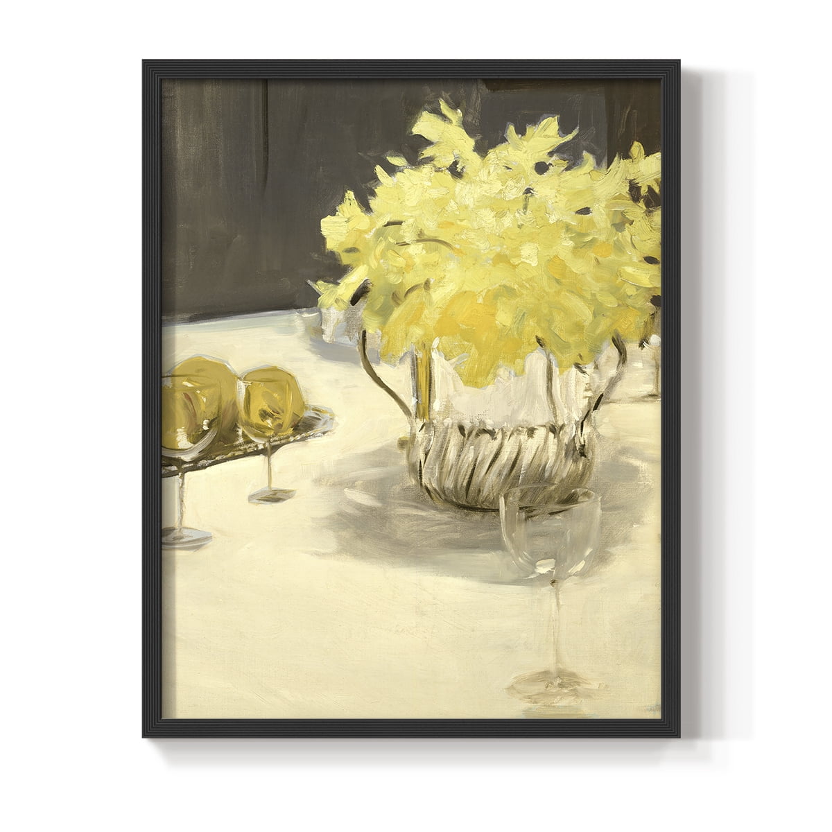 Vintage Floral Print CCXLIX - 14in. x 11in. Vintage Framed Print in Black Wood Frame