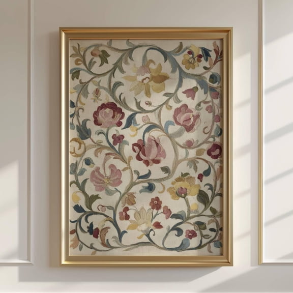 Vintage Floral Print: Cottagecore Flower Wall Art UNFRAMED Poster, Wall Art for Decor, Present, 8x12