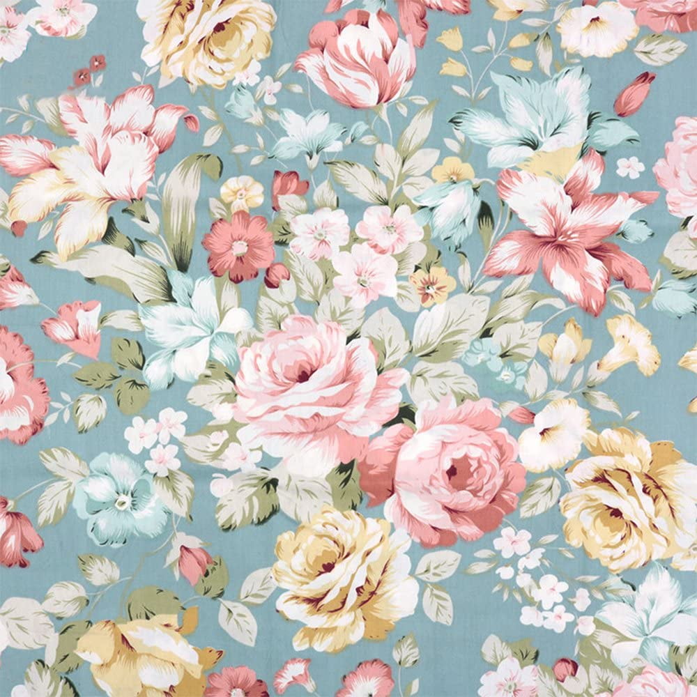 Vintage Floral Print Fabric, Precuts Cotton Fabric 39 by 63 inches for ...
