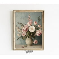 Vintage Floral Print, French Country Wall Art Home Decor #3978, 8x12 UNFRAMED