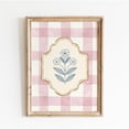 thumbnail image 1 of Vintage Floral Print Gingham Cottagecore Decor Childrens Room Nursery, Unframed Paper Poster 24x36in, 1 of 4