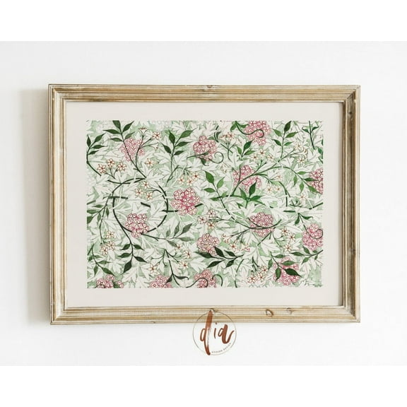 Vintage Floral Print, Horizontal Wall Art, French Farmhouse Decor, Antique Floral Pattern, Bedroom Decor Wall Art, Modern Wall Decor, 8x12 UNFRAMED