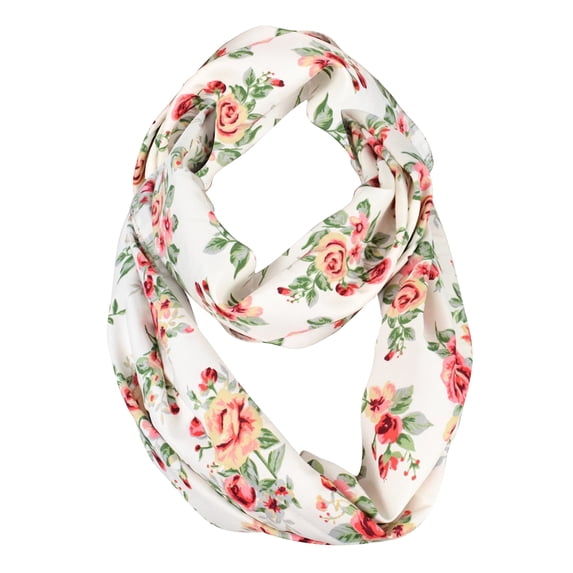 Vintage Floral Print Infinity Looped Scarf