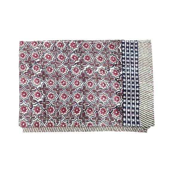 Vintage Floral Print Quilt Queen Kantha Quilt 100% Cotton Kantha Bedspread Cotton Blanket Indian Bed Cover Bohemian Quilt Kantha Quilt Queen Size