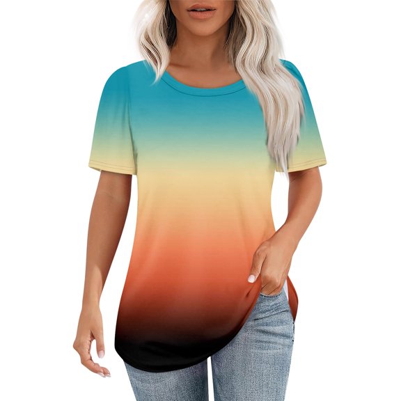 Vintage Floral Print Short Sleeve Shirts for Women Round Neck Casual Loose Fit Tops Lightweight Comfortable Clothes for Daily Wear Perfect for Spring and Summer