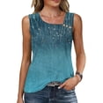 thumbnail image 1 of Vintage Floral Print Tank Top for Women Square Neck Sleeveless Lace Textured Button Detail Summer Boho Blouse, 1 of 8