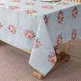 thumbnail image 1 of Vintage Floral Rectangle Tablecloth Shabby Chic Flower Table Cloth Spring Table Cover Waterproof for Dinner Kitchen Picnic, Light Blue, 60x120 Inches, 1 of 6