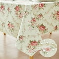 thumbnail image 1 of Vintage Floral Rectangle Tablecloth Shabby Chic Flower Table Cloth Spring Table Cover Waterproof for Dinner Kitchen Picnic, Pink, 60x120 Inches, 1 of 5