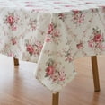 thumbnail image 1 of Vintage Floral Rectangle Tablecloth Shabby Chic Flower Table Cloth Spring Table Cover Waterproof for Dinner Kitchen Picnic, Pink, 60x120 Inches, 1 of 4