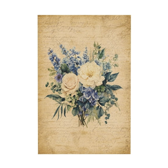 Vintage Floral Rose Wildflower Canvas Wall Art Rustic Shabby Chic Decor For Bedroom Or Living Room 12*18in