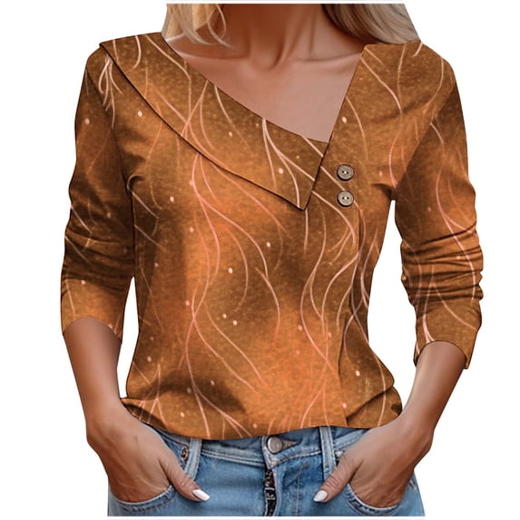 Vintage Floral Shirt for Women Vneck Button Blouses Casual Clothing Summer Tees Lady Shirt