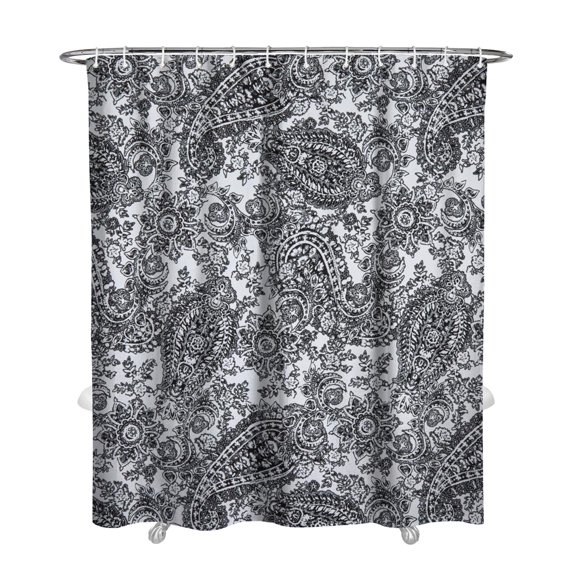 Vintage Floral Shower Curtain - Romantic Rose and Peony Design, Country Farmhouse Style, 72x84 Inches