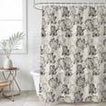 thumbnail image 1 of Vintage Floral Shower Curtain Set, Waterproof Shower Curtains for Bathroom, Grey Spring Dandelion Plants Flower Botanical Washable Fabric Bath Curtain for Bathtub Decoration with Hooks 48x72 Inches, 1 of 9