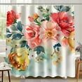 Vintage Floral Shower Curtain Watercolor Flowers on White Background