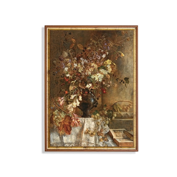 Vintage Floral Still Life Poster 19Th Century Botanical Art Home Decor, 12x18 UNFRAMED