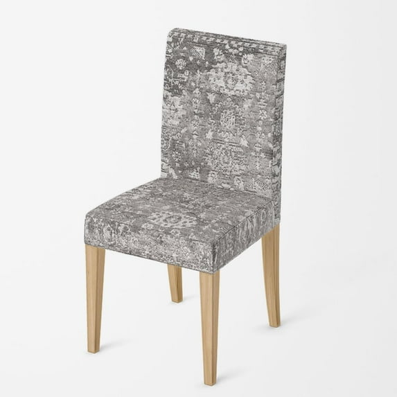 Vintage Floral Stretch Chair Covers Slipcovers Set of 4 Printed Stretchable Dining Chair Slipcover Washable Removable for Kitchen,Hotel,Restaurant Black Grey Distressed Flowers Chair Covers