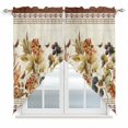thumbnail image 1 of Vintage Floral Swag Curtains for Kitchen/Bedroom/Living Room, Elegant Pastoral Botanical Retro Art Scalloped Curtains 63 Inch Long, Window Swag Topper Curtains Valances 2 Panels Set 36"x63", 1 of 8