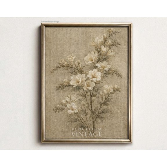 Vintage Floral Tapestry French Botanical Wall Decor Unframed Paper Print