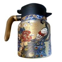 Vintage Floral Teapot with Built-in Infuser - 34oz Stainless Steel Insulated Tea Thermos, Double-Wall Thermal Carafe for Hot/Cold Beverages - Elegant Tea Pot with Lid