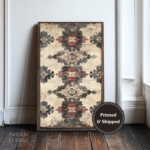 Vintage Floral Textile Neutral Rustic Boho Antique Bohemian Farmhouse