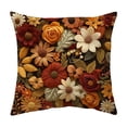 thumbnail image 1 of Vintage Floral Throw Pillow Covers, Short Pile Plush Boho Decorative Square Pillowcases for Living Room Couch Bed Decor, 1 of 6