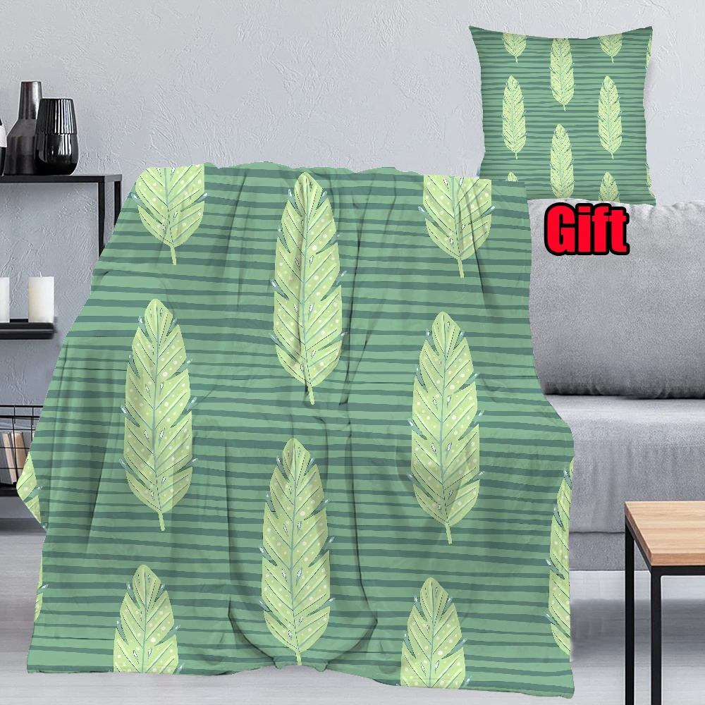 Vintage Floral Throws Blanket With Pillow Cover For Bed Couch Living