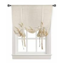 Vintage Floral Tie Up Curtains for Kitchen Bathroom Bedroom Windows 45 Inch Length, Farmhouse Autumn Botanical Fall Rustic Balloon Drape Curtains Shade Rod Pocket Drapery Curtain Panel, 42"x45"