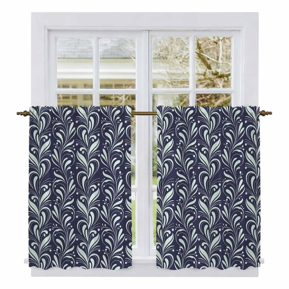 Vintage Floral Tier Curtains 54 Inch Length, Spring Country Botanical Flowers Simple Cafe Short Curtains for Bathroom Over Sink, Small Kitchen Curtain Light Filtering Drapes 2 Panels 27.5"Wx54"L
