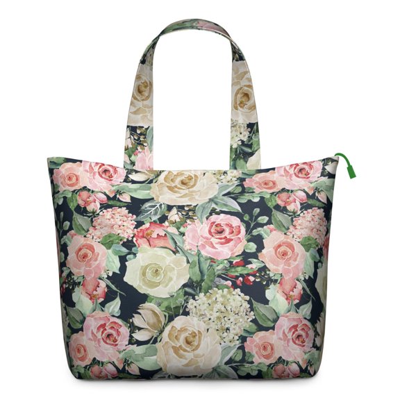 Vintage Floral Travel Bag Romantic Rose Peony Pattern Weekender Duffel, , Multipurpose Bag with Adjustable Strap