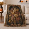 thumbnail image 1 of Vintage Floral Urn with Ornate Border, Romantic Gothic Botanical Bouquet Motif for Flower Lovers, Mother's Day Gift, Cozy Flannel Blanket for Bedroom and Guest Room, Elegant Home Decor, 1 of 9