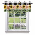 thumbnail image 1 of Vintage Floral Valance Curtain for Windows Yellow Pink Sunflower Butterflies Black Plaid Rod Pocket Curtain Valances Short Window Treatments Panels for Kitchen Bathroom Laundry Basement 60 x 18 Inch, 1 of 9