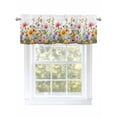 thumbnail image 1 of Vintage Floral Valances for Windows, Rod Pocket Kitchen Valance Curtains - Soft & Washable Small Window Treatment for Living Room,&nbsp;Bathroom, Watercolor Style Plant , 42x12 Inch, 1 Panel, 1 of 9